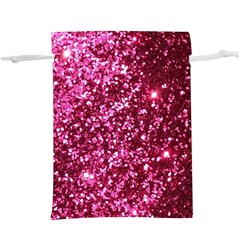 Pink Glitter Lightweight Drawstring Pouch (xl) by Amaryn4rt