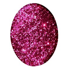 Pink Glitter Oval Glass Fridge Magnet (4 Pack) by Amaryn4rt