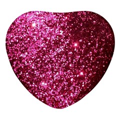 Pink Glitter Heart Glass Fridge Magnet (4 Pack) by Amaryn4rt