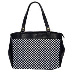 Black And White Checkerboard Background Board Checker Oversize Office Handbag by Amaryn4rt