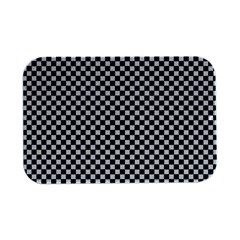 Black And White Checkerboard Background Board Checker Open Lid Metal Box (silver)  