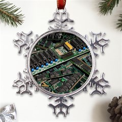 Computer Ram Tech - Metal Large Snowflake Ornament by Amaryn4rt