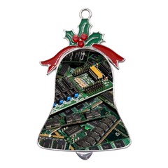 Computer Ram Tech - Metal Holly Leaf Bell Ornament by Amaryn4rt