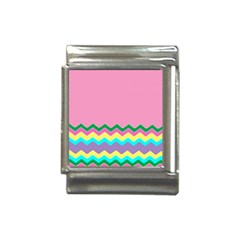 Easter Chevron Pattern Stripes Italian Charm (13mm) by Amaryn4rt