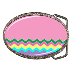 Easter Chevron Pattern Stripes Belt Buckles by Amaryn4rt