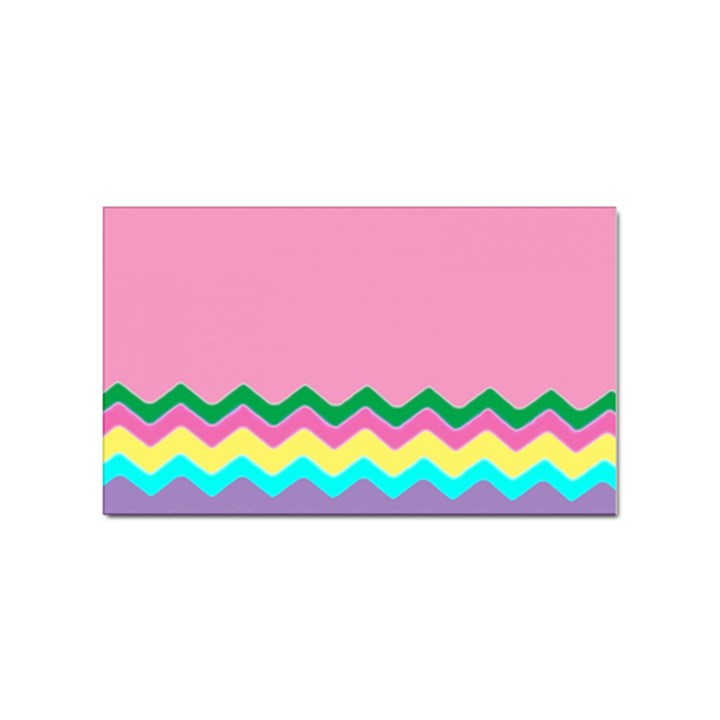 Easter Chevron Pattern Stripes Sticker (Rectangular)