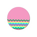 Easter Chevron Pattern Stripes Magnet 3  (Round) Front