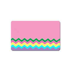 Easter Chevron Pattern Stripes Magnet (name Card) by Amaryn4rt