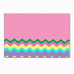 Easter Chevron Pattern Stripes Postcard 4 x 6  (pkg Of 10) by Amaryn4rt