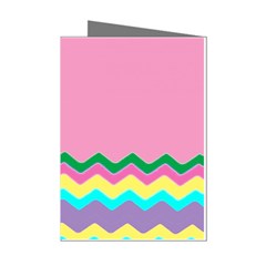 Easter Chevron Pattern Stripes Mini Greeting Cards (pkg Of 8) by Amaryn4rt