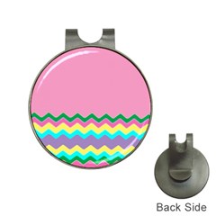 Easter Chevron Pattern Stripes Hat Clips With Golf Markers by Amaryn4rt