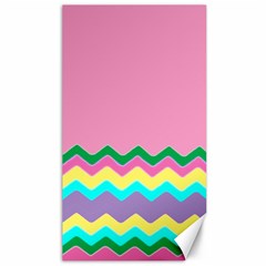 Easter Chevron Pattern Stripes Canvas 40  X 72  by Amaryn4rt