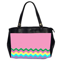 Easter Chevron Pattern Stripes Oversize Office Handbag (2 Sides) by Amaryn4rt