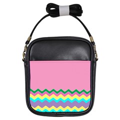 Easter Chevron Pattern Stripes Girls Sling Bag by Amaryn4rt