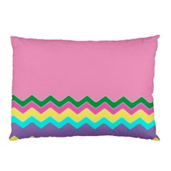 Easter Chevron Pattern Stripes Pillow Case (two Sides) by Amaryn4rt