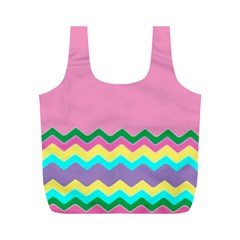 Easter Chevron Pattern Stripes Full Print Recycle Bag (m) by Amaryn4rt