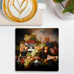 Abundance Of Fruit Severin Roesen Uv Print Square Tile Coaster  by Amaryn4rt