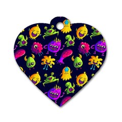 Space Patterns Dog Tag Heart (one Side) by Amaryn4rt