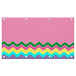 Easter Chevron Pattern Stripes Banner and Sign 7  x 4  Front