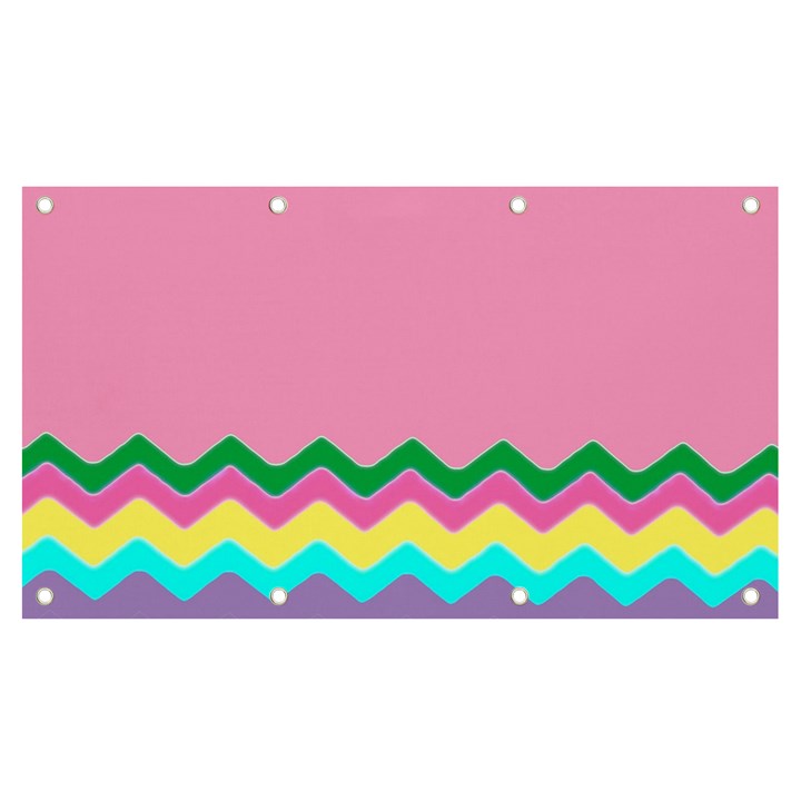 Easter Chevron Pattern Stripes Banner and Sign 7  x 4 