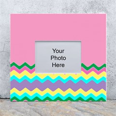 Easter Chevron Pattern Stripes White Wall Photo Frame 5  X 7  by Amaryn4rt