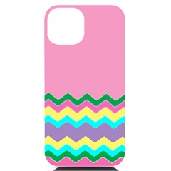 Easter Chevron Pattern Stripes Iphone 14 Black Uv Print Case by Amaryn4rt