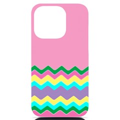 Easter Chevron Pattern Stripes Iphone 14 Pro Black Uv Print Case by Amaryn4rt