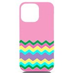 Easter Chevron Pattern Stripes iPhone 14 Pro Max Black UV Print Case Front