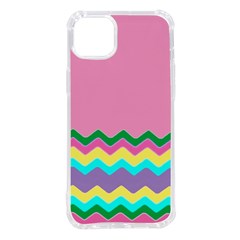 Easter Chevron Pattern Stripes Iphone 14 Plus Tpu Uv Print Case by Amaryn4rt