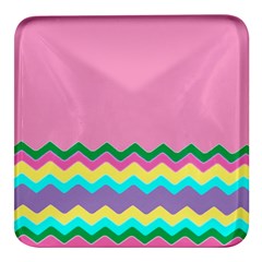 Easter Chevron Pattern Stripes Square Glass Fridge Magnet (4 Pack) by Amaryn4rt