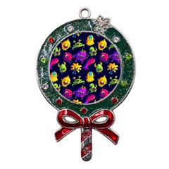 Space Patterns Metal X mas Lollipop With Crystal Ornament by Amaryn4rt