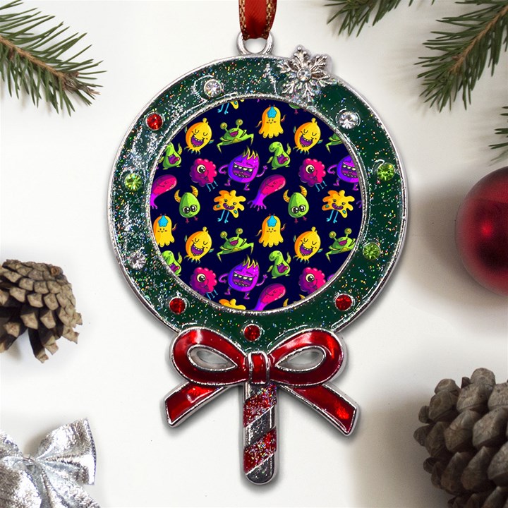 Space Patterns Metal X Mas Lollipop with Crystal Ornament