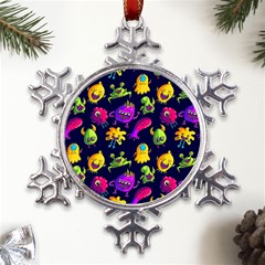 Space Patterns Metal Large Snowflake Ornament by Amaryn4rt