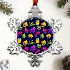 Space Patterns Metal Small Snowflake Ornament by Amaryn4rt