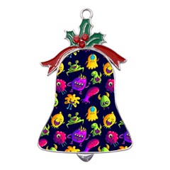 Space Patterns Metal Holly Leaf Bell Ornament