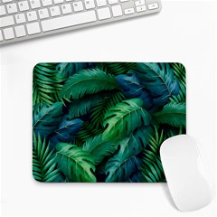 Tropical Green Leaves Background Small Mousepad by Amaryn4rt