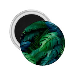 Tropical Green Leaves Background 2 25  Magnets by Amaryn4rt