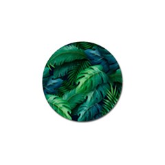 Tropical Green Leaves Background Golf Ball Marker (4 Pack)