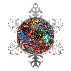 Vector Art Pattern - Metal Small Snowflake Ornament by Amaryn4rt