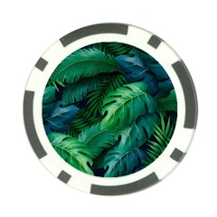 Tropical Green Leaves Background Poker Chip Card Guard (10 Pack) by Amaryn4rt