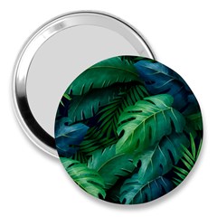 Tropical Green Leaves Background 3  Handbag Mirrors by Amaryn4rt