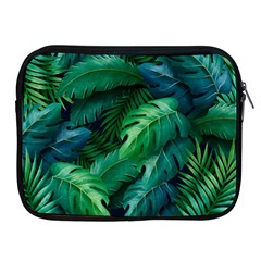 Tropical Green Leaves Background Apple Ipad 2/3/4 Zipper Cases by Amaryn4rt