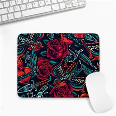 Vintage Flash Tattoos Designs Seamless Pattern Small Mousepad by Amaryn4rt