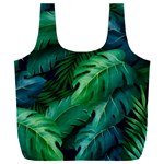 Tropical Green Leaves Background Full Print Recycle Bag (XXL) Front