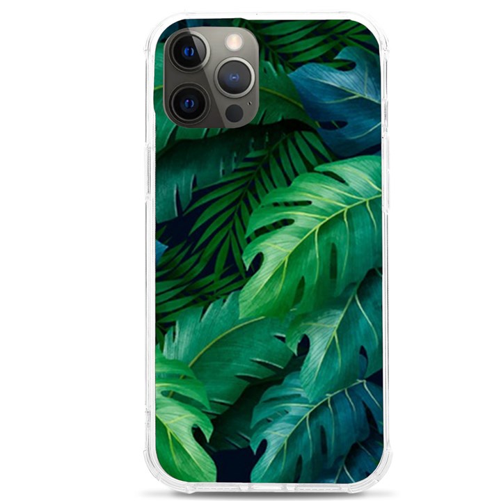 Tropical Green Leaves Background iPhone 12 Pro max TPU UV Print Case