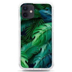 Tropical Green Leaves Background Iphone 12 Mini Tpu Uv Print Case	 by Amaryn4rt