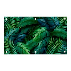 Tropical Green Leaves Background Banner And Sign 5  X 3  by Amaryn4rt