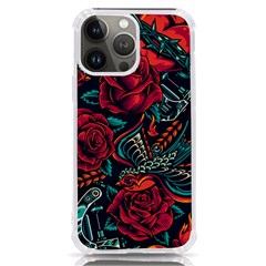 Vintage Flash Tattoos Designs Seamless Pattern Iphone 13 Pro Max Tpu Uv Print Case by Amaryn4rt