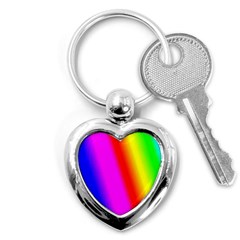 Multi-color-rainbow-background Key Chain (heart) by Amaryn4rt