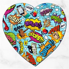 Comic Elements Colorful Seamless Pattern Jigsaw Puzzle (heart) by Amaryn4rt